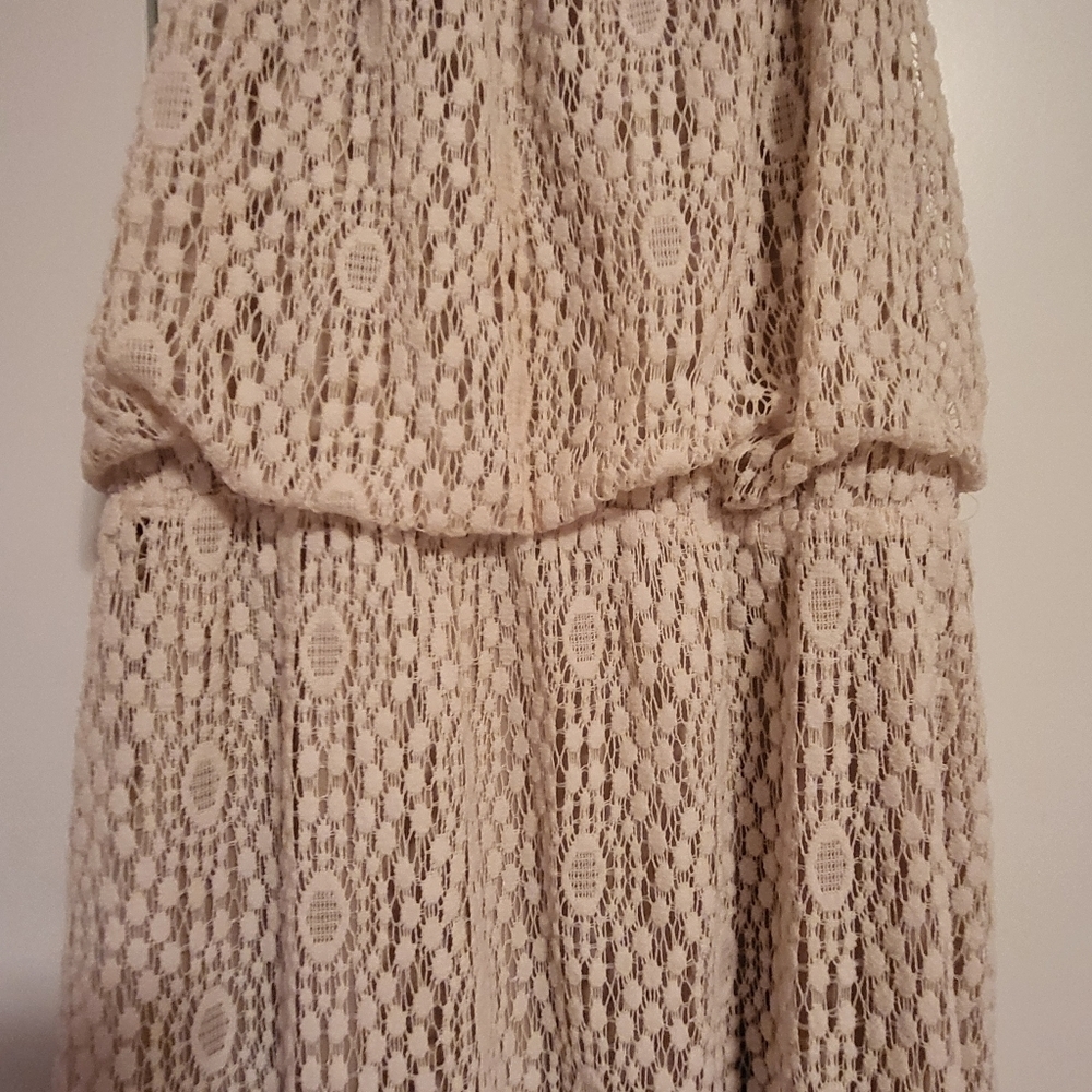 Cream Lace Maxi Dress - Picture 4 of 6